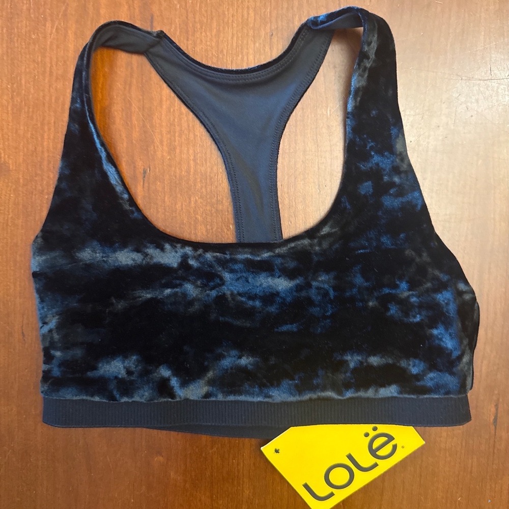 Lole Burst sports‎ bra velvet black XXS NWT